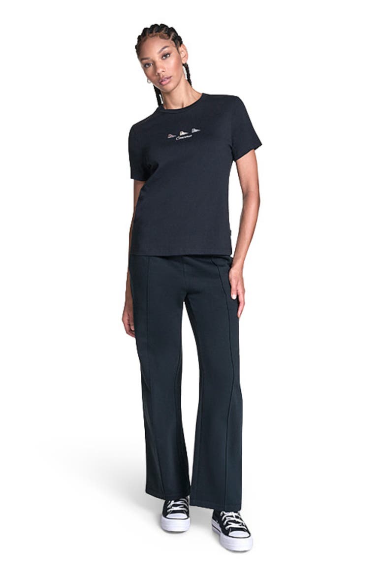 Trio Embroidered T-Shirt, Alternate, color, CONVERSE BLACK