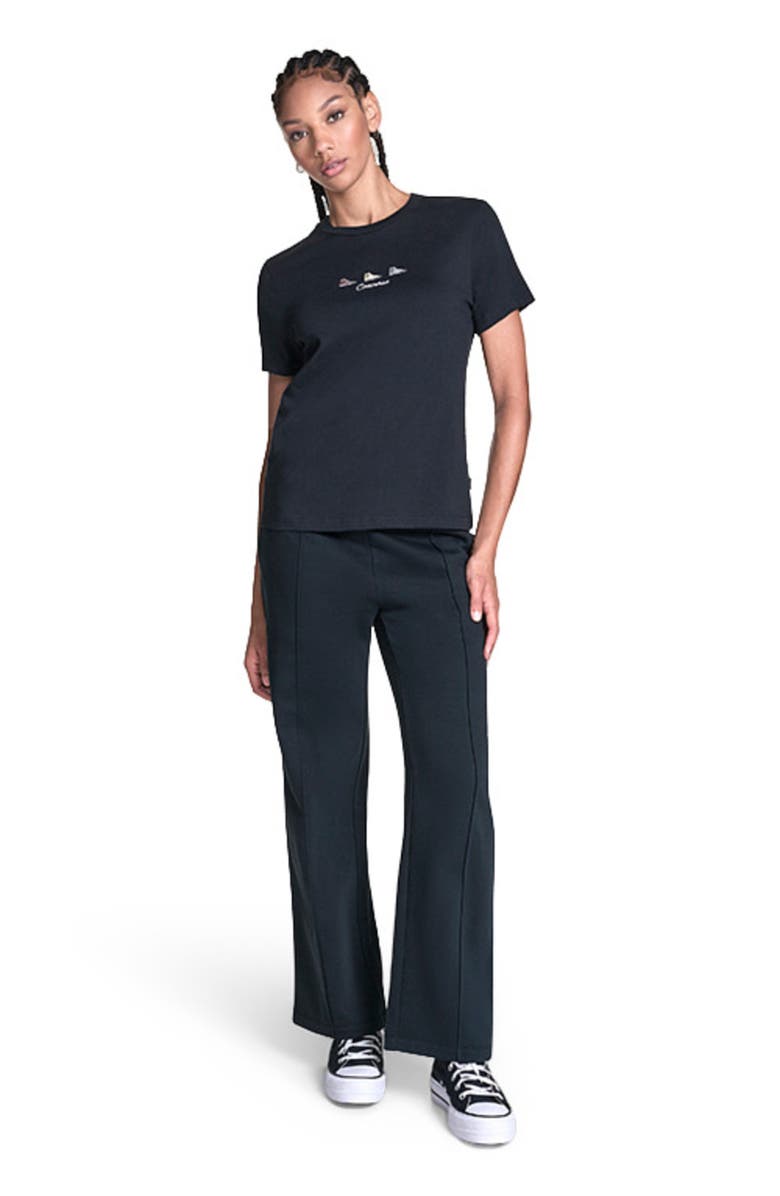 Converse Trio Embroidered T-Shirt, Alternate, color, Converse Black