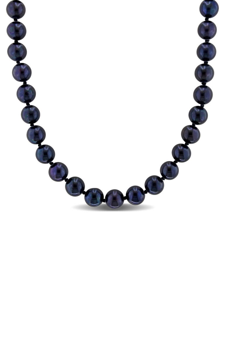 Cultured Black Pearl Necklace, 7–7.5mm, Main, color, BLACK