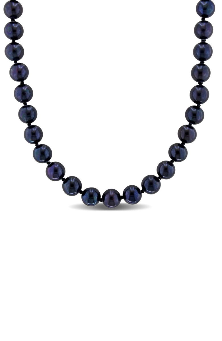 DELMAR Cultured Black Pearl Necklace, 7–7.5mm, Main, color, 