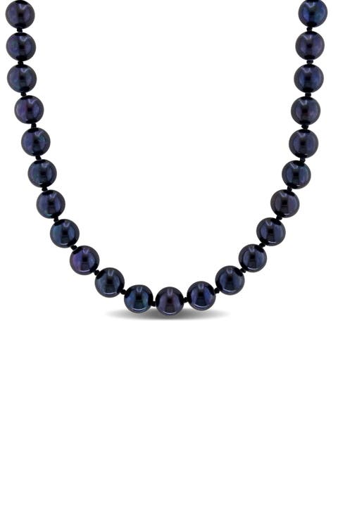 Cultured Black Pearl Necklace, 7–7.5mm
