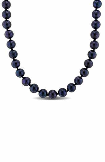 Cultured Black Pearl Necklace, 7–7.5mm