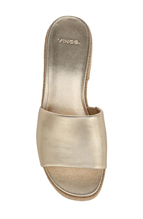 Vince Margo Metallic Espadrille Slide Sandals In Champagne