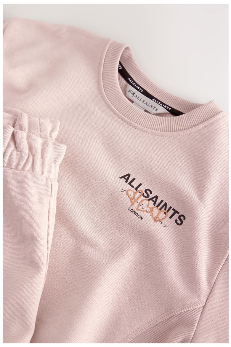 Kids' Heart Graphic Sweatshirt & Shorts Set, Alternate, color, LIGHT PINK