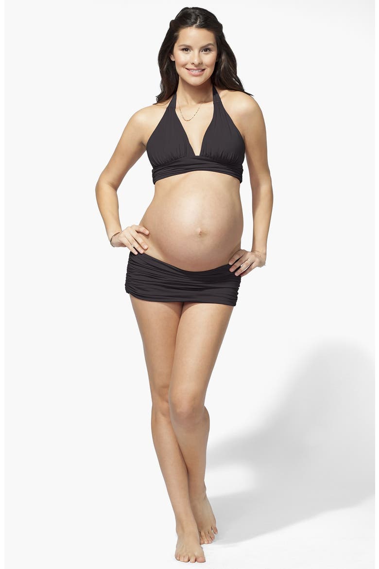 Banded Maternity Swim Top, Alternate, color, GRAPHITE