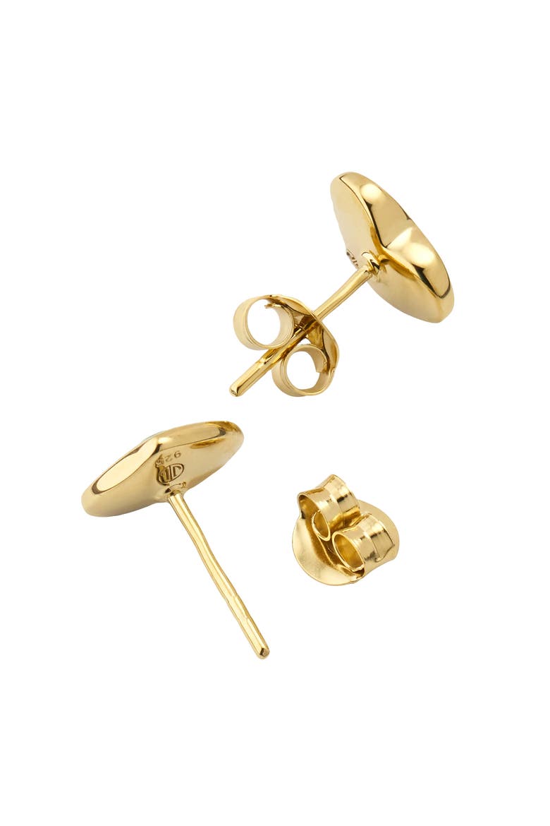 Heart Stud Earring Set In Sterling With 18K Gold Overlay, Alternate, color, Green