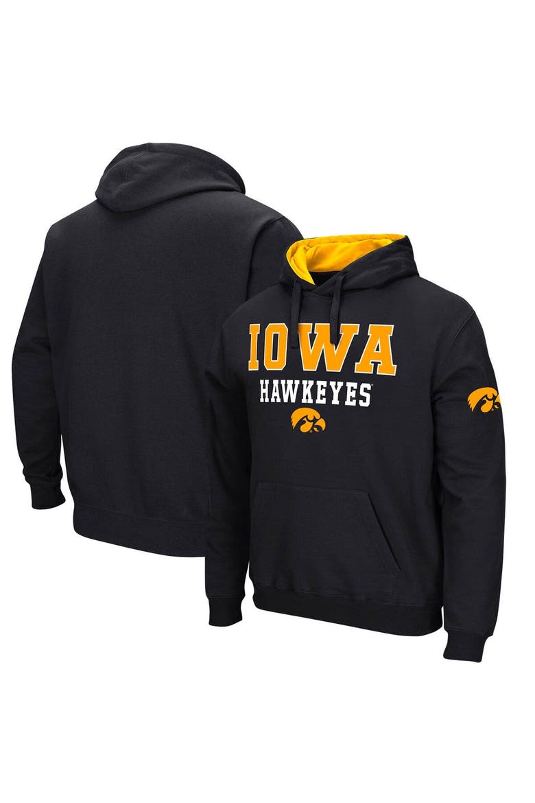 Men's Colosseum Black Iowa Hawkeyes Sunrise Pullover Hoodie, Main, color, Black