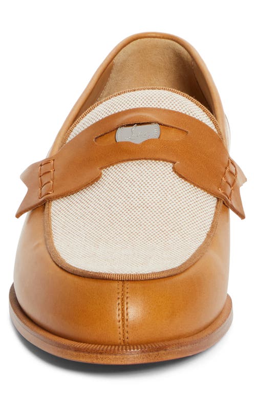 Christian Louboutin Brown Leather Penny Loafers In Terra/brown