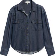 Cloth & Stone Roll Tab Denim Button-Up Shirt