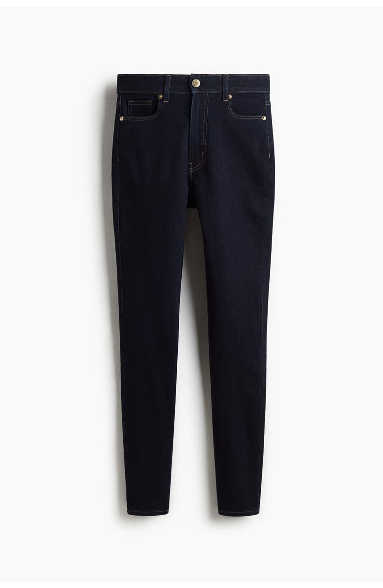 H&M Skinny High Waist Jeans, Main, color, Dark Denim Blue