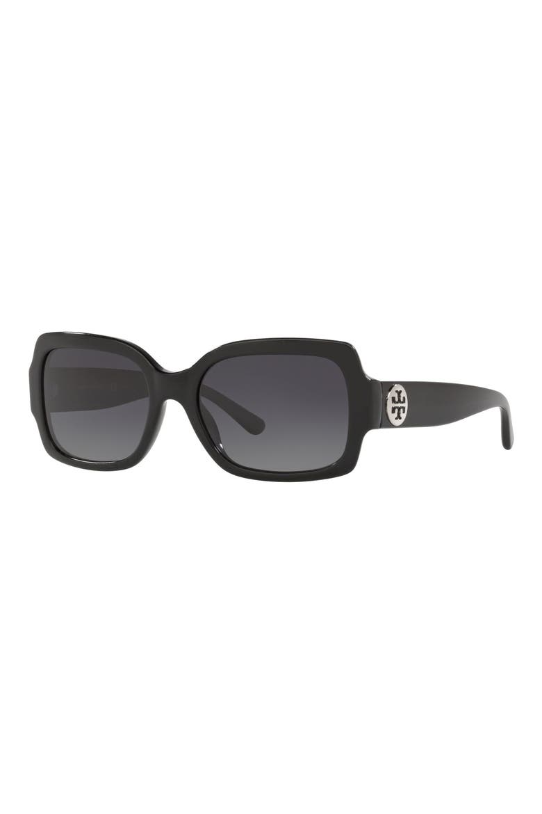 55mm Polarized Square Sunglasses, Alternate, color, BLACK/ GREY GRADIENT