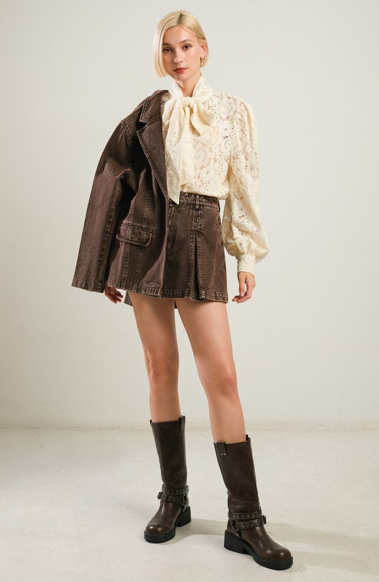 FREEMARKET Washed Denim Blazer, Alternate, color, Brown