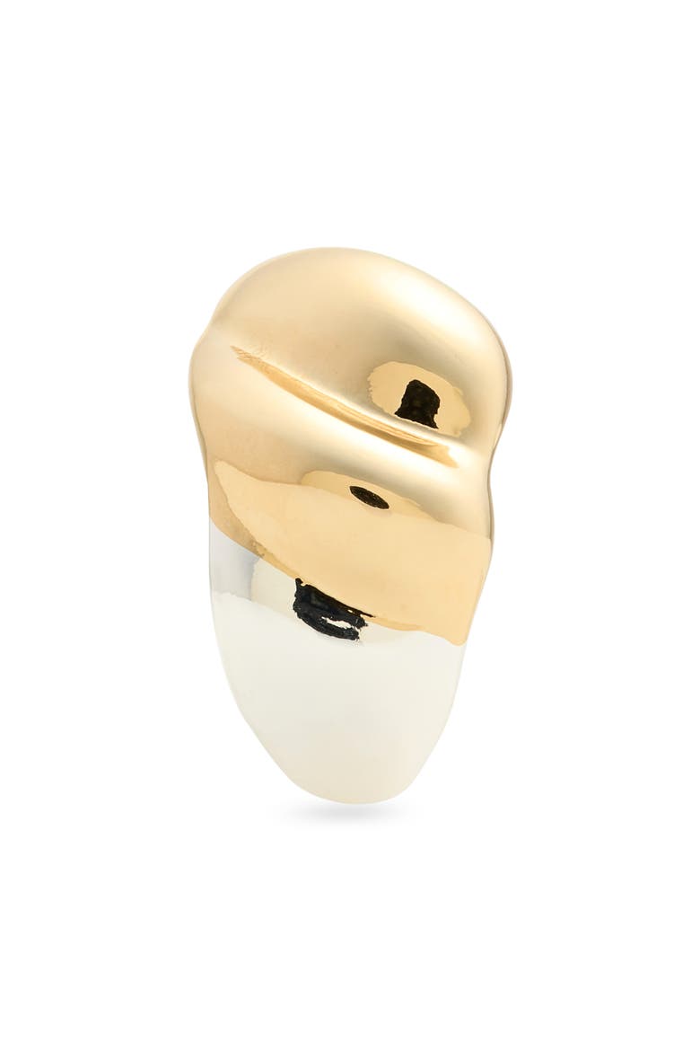 Two-Tone Curved Dome Ring, Alternate, color, GOLD- SILVER