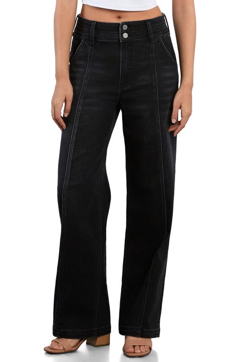 Seamed Relaxed Straight Leg Jeans