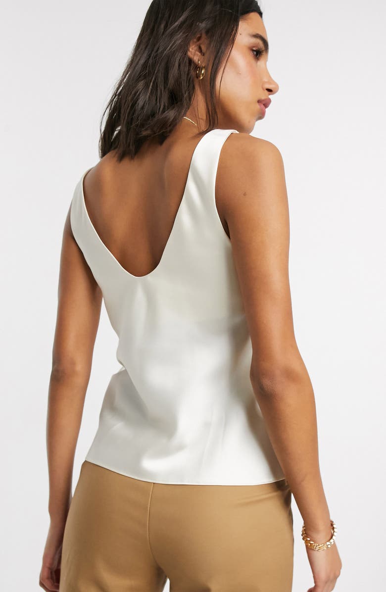 ASOS DESIGN Scoop Neck Satin Tank, Alternate, color, 