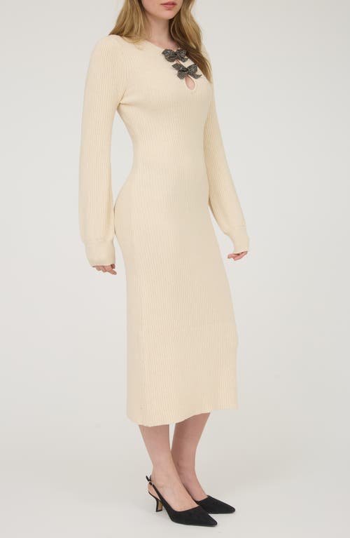 August Sky Long Sleeve Sweater Dress In Neutral