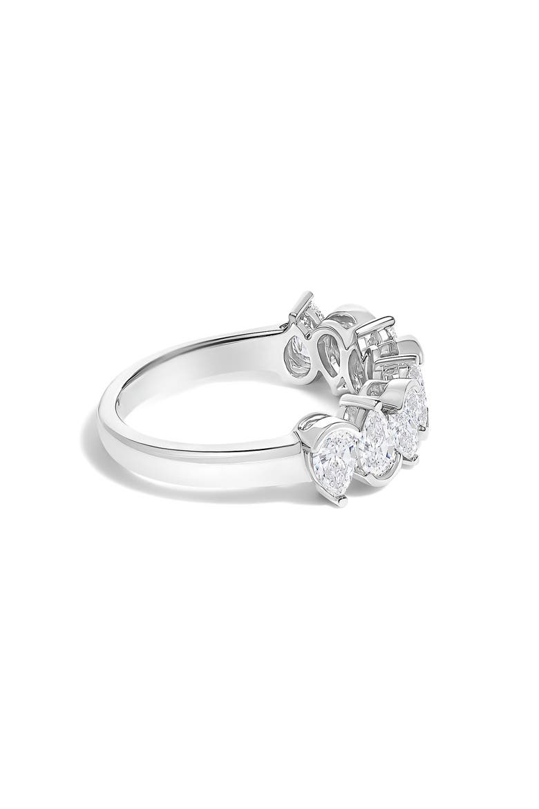 14K Gold 1 2/3 Cttw Lab Grown Pear Shaped Diamond Band Ring, Alternate, color, White Gold