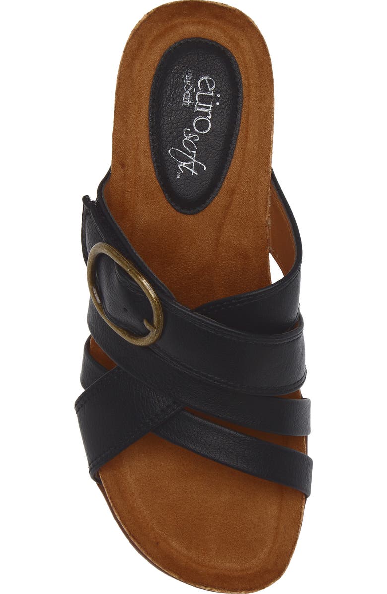EUROSOFT Buckle Wedge Sandal, Alternate, color, Black