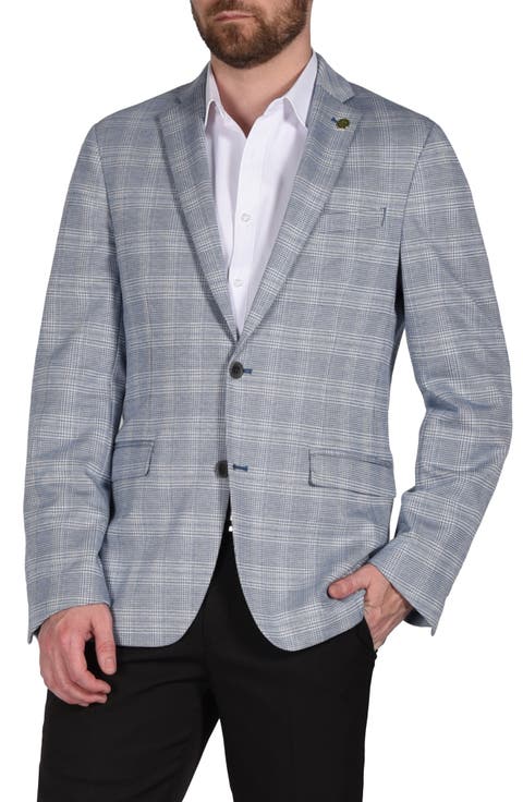 Plaid Knit Sport Coat