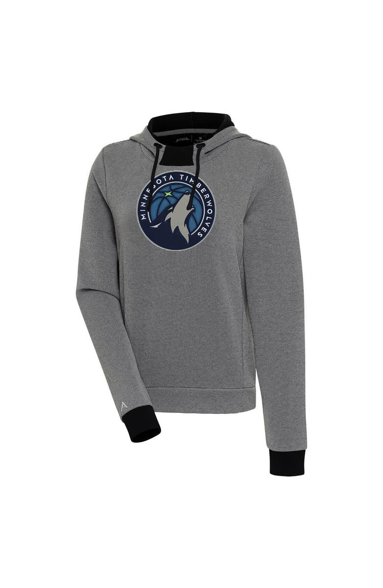 ANTIGUA Women's Antigua  Black Minnesota Timberwolves Axe Bunker Tri-Blend Pullover Hoodie, Main, color, 