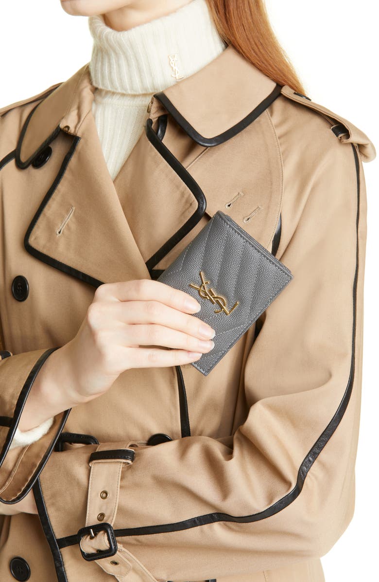 Saint Laurent Monogram Small Quilted Leather Wallet, Alternate, color,