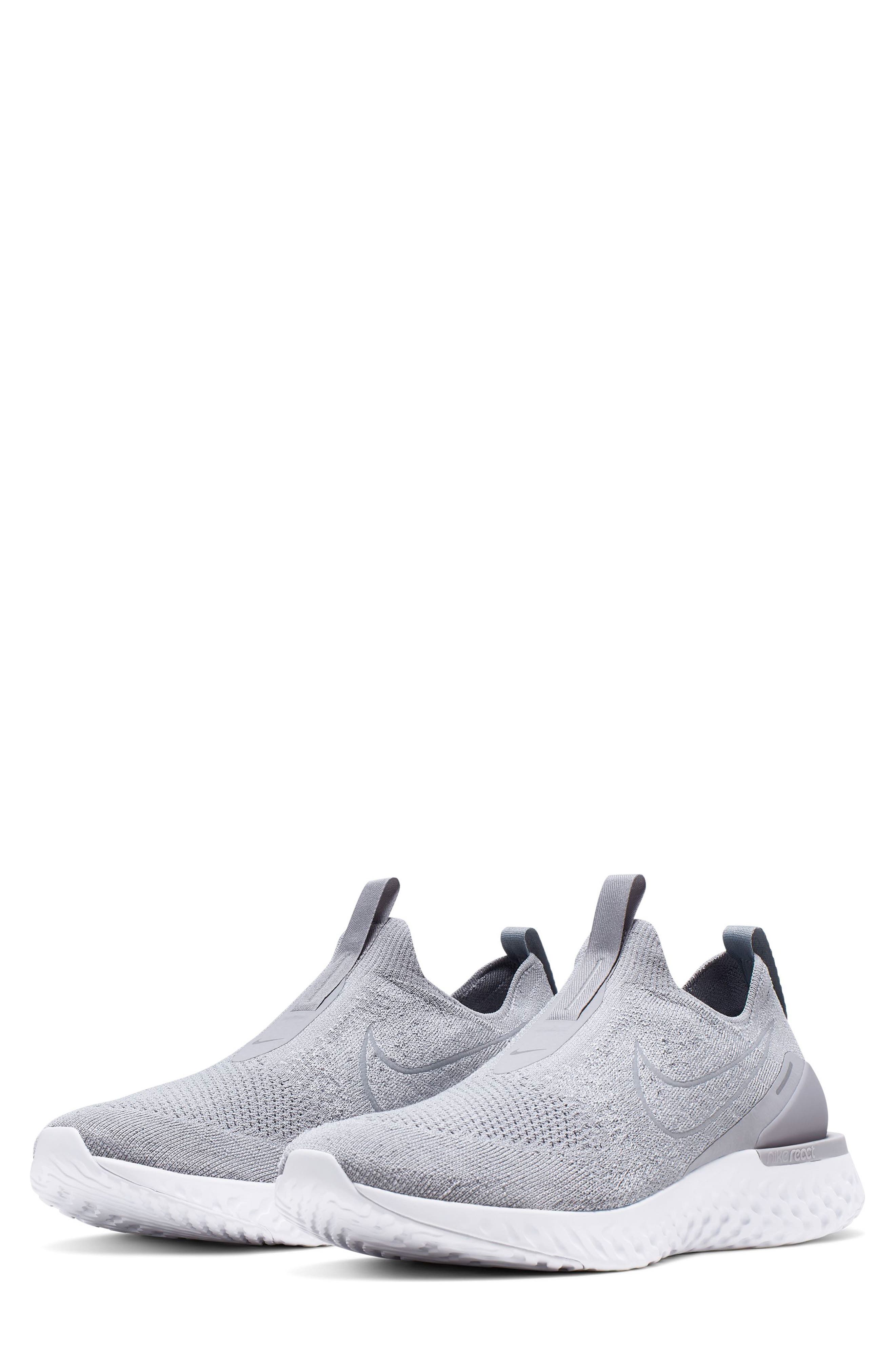 Epic Phantom React Running Shoe, Main, color, WOLF GREY/ WHITE