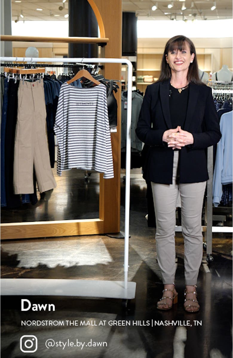 Kids
 Stripe Embroidered Oversize Long Sleeve T-Shirt, sales video thumbnail