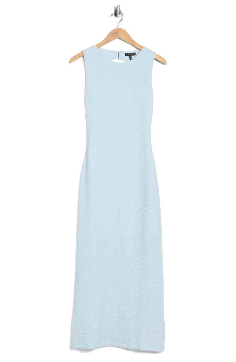 rag & bone Crinkle Midi Dress, Alternate, color, Sky