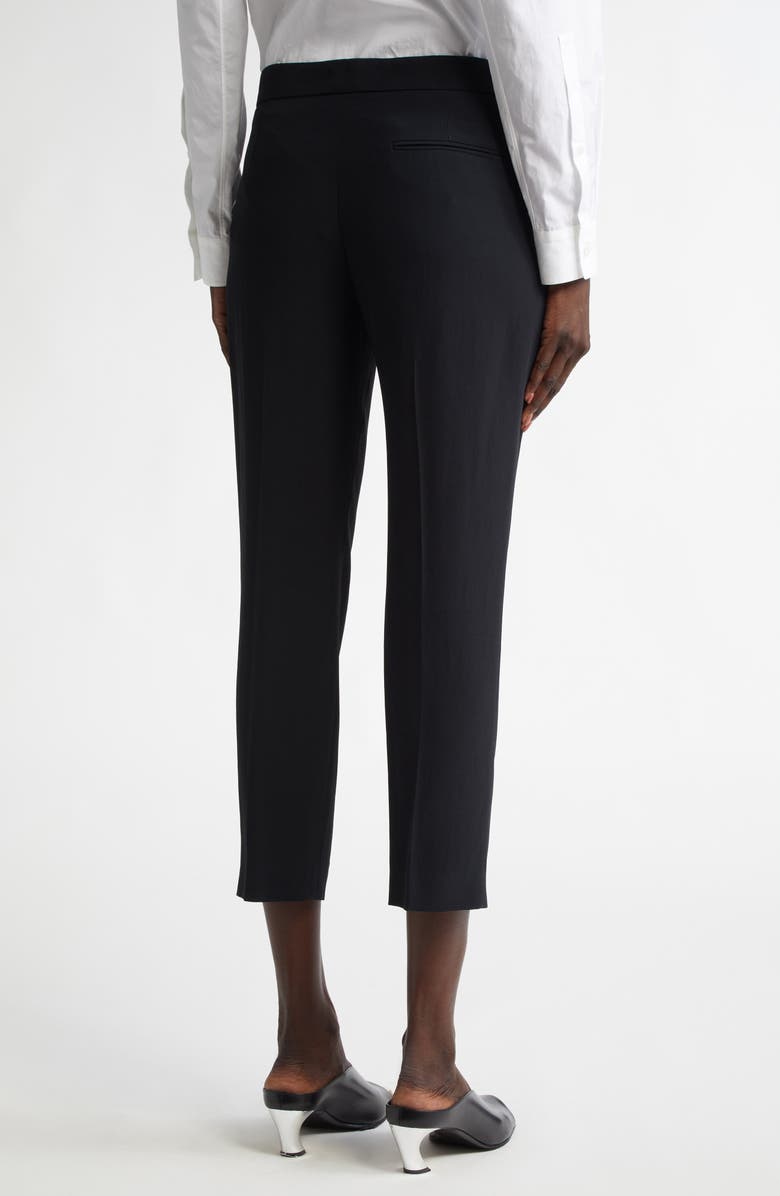 McQueen Leaf Crepe Cigarette Ankle Pants, Alternate, color, Black