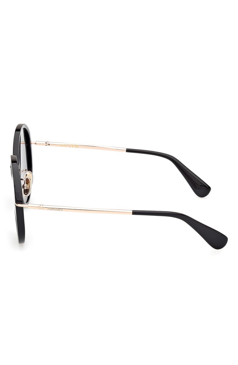 Max Mara 58mm Round Sunglasses, Alternate, color, Shiny Black / Smoke