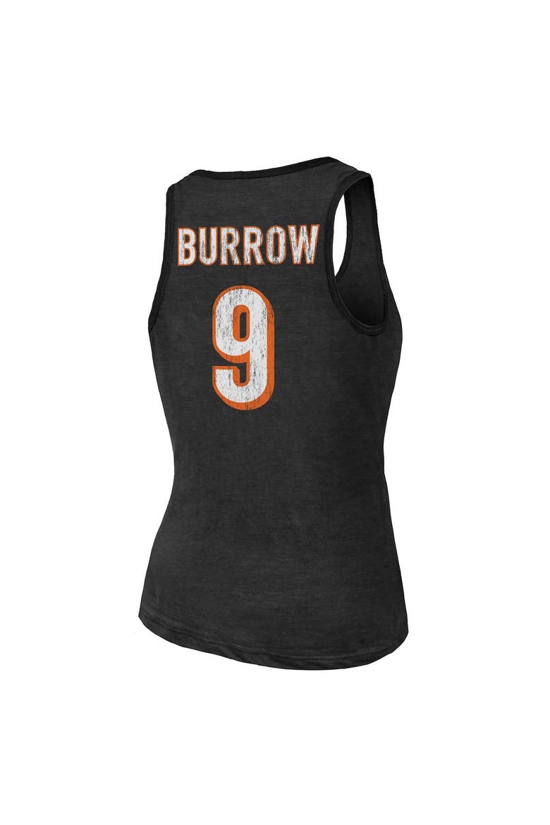 Women's Majestic Threads Heathered Black Cincinnati Bengals Name & Number Tri-Blend Tank Top, Alternate, color, Black