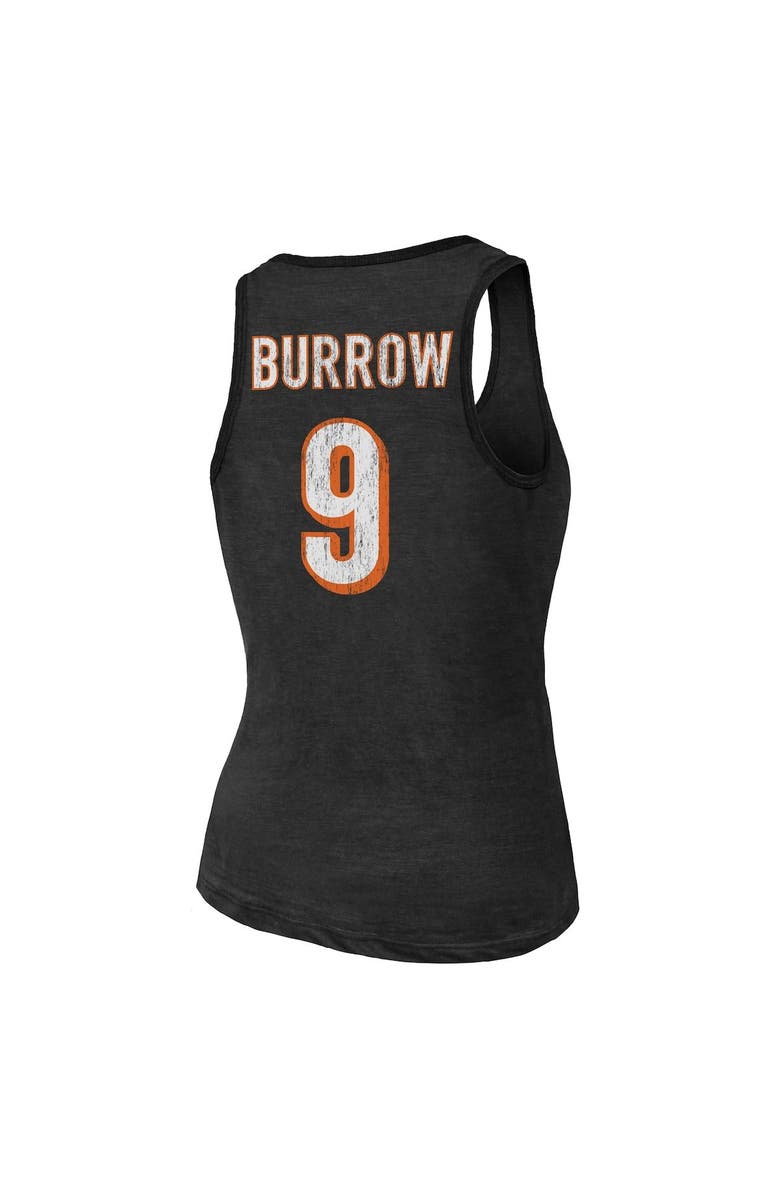 Majestic Threads Women's Majestic Threads Heathered Black Cincinnati Bengals Name & Number Tri-Blend Tank Top, Alternate, color, 