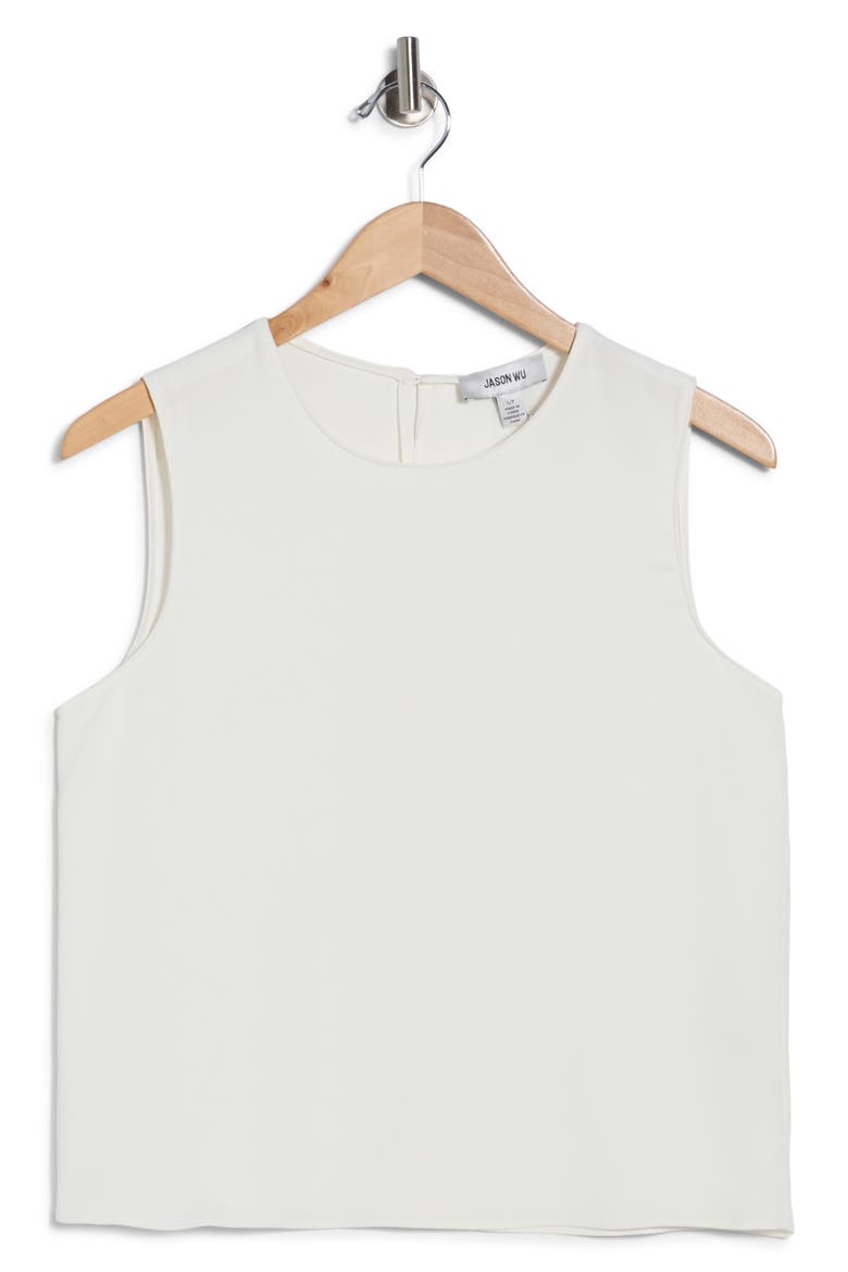 Crewneck Sleeveless Crop Top, Alternate, color, IVORY
