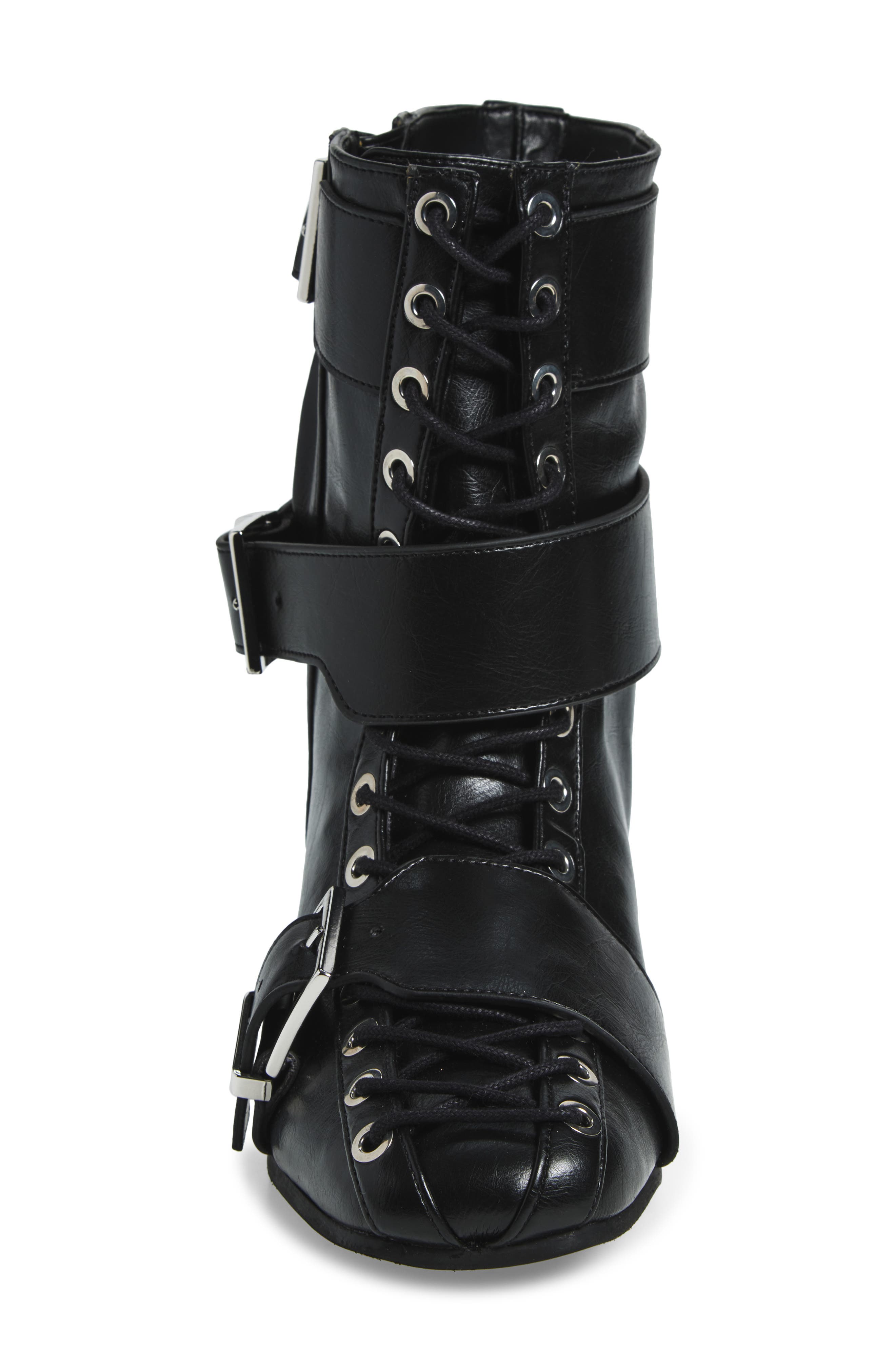 Ganni Lace-Up Boot, Alternate, color, Black