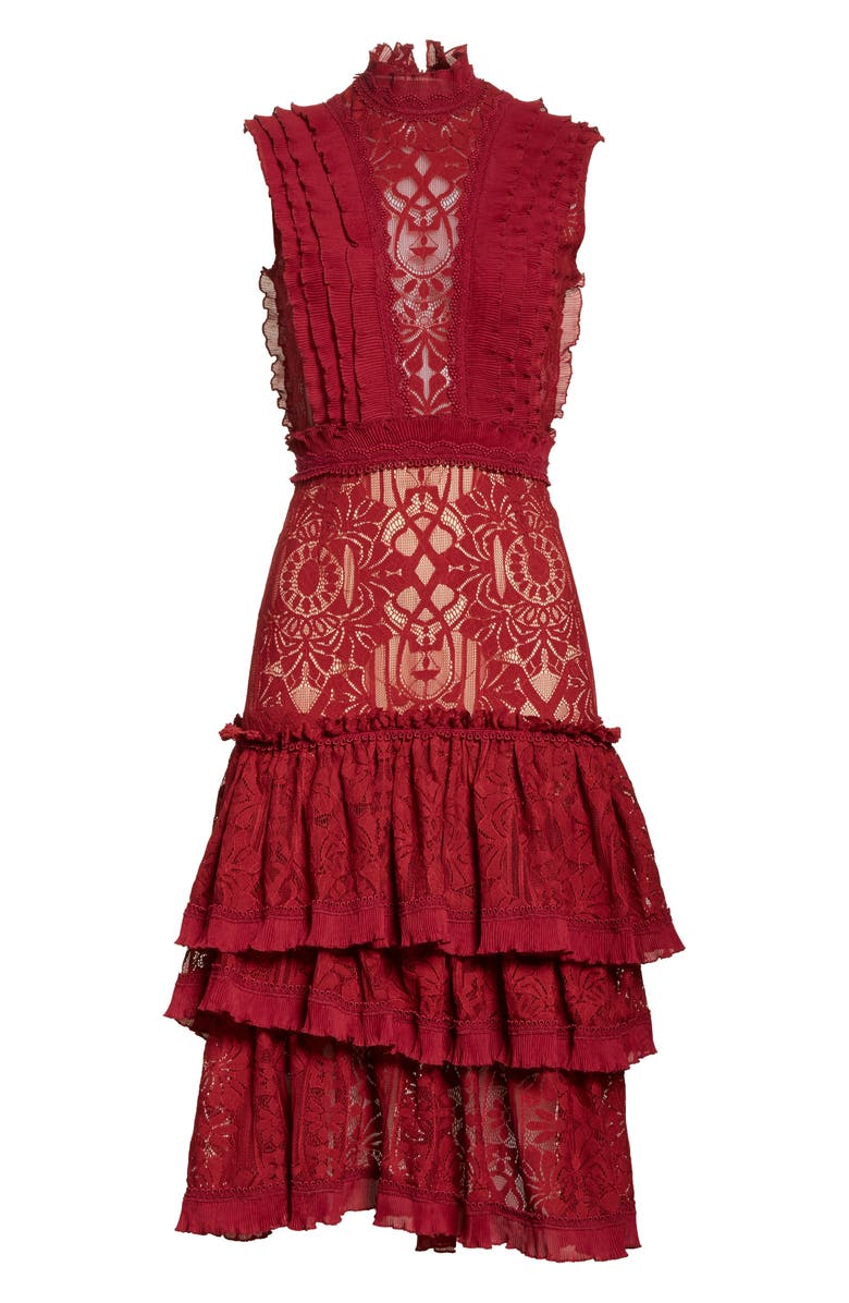 Simkhai Jonathan Simkhai Tower Mesh Lace Ruffled Dress, Alternate, color,
