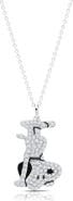Crislu Snoopy Headstand Pavé Pendant Necklace