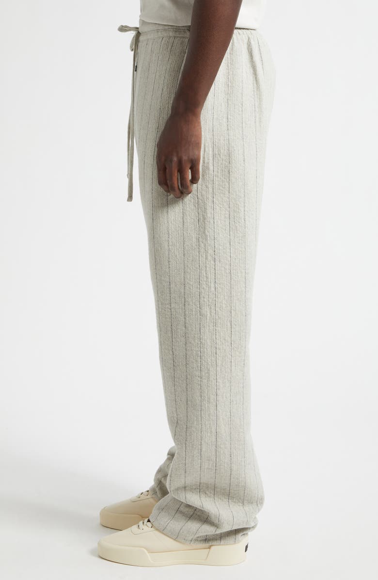 Fear of God Stripe Baseball Flare Leg Wool Blend Pants, Alternate, color, Light Beige / Black