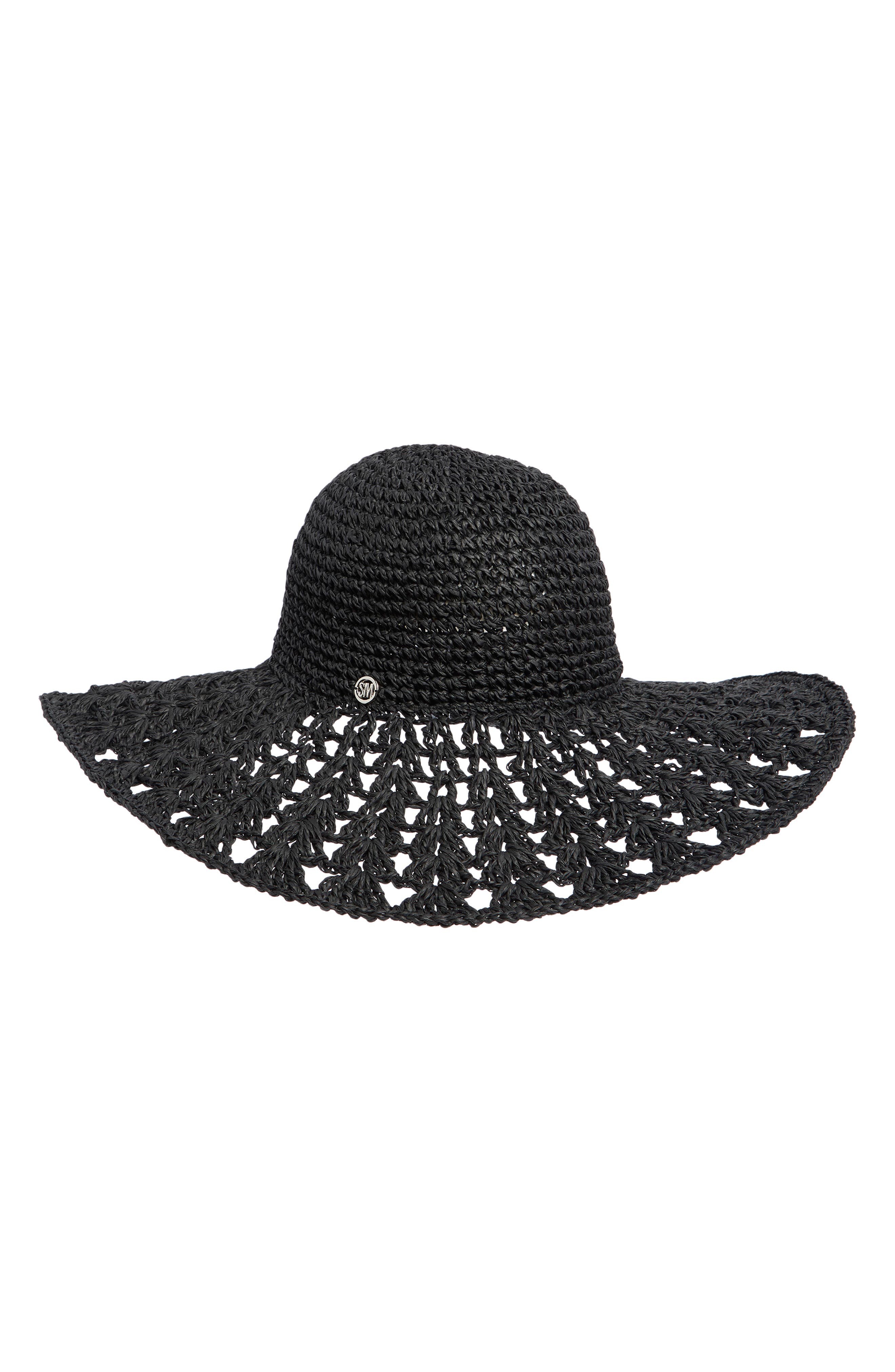 Steve Madden Textural Straw Crochet Floppy Hat