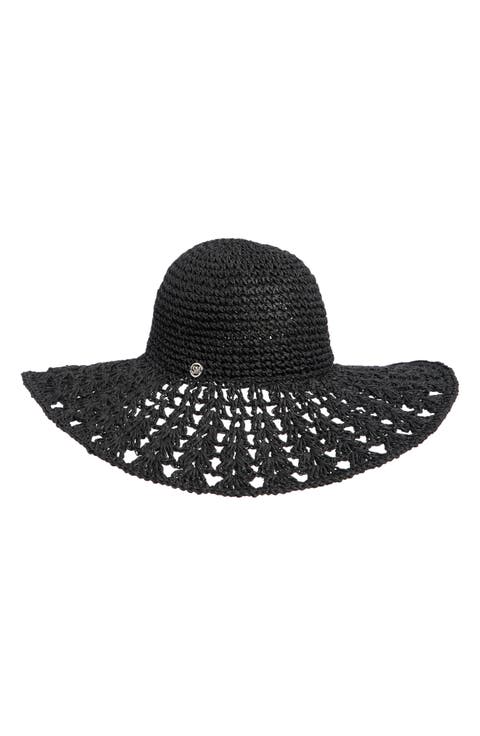 Textural Straw Crochet Floppy Hat