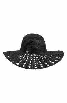 Steve Madden Textural Straw Crochet Floppy Hat