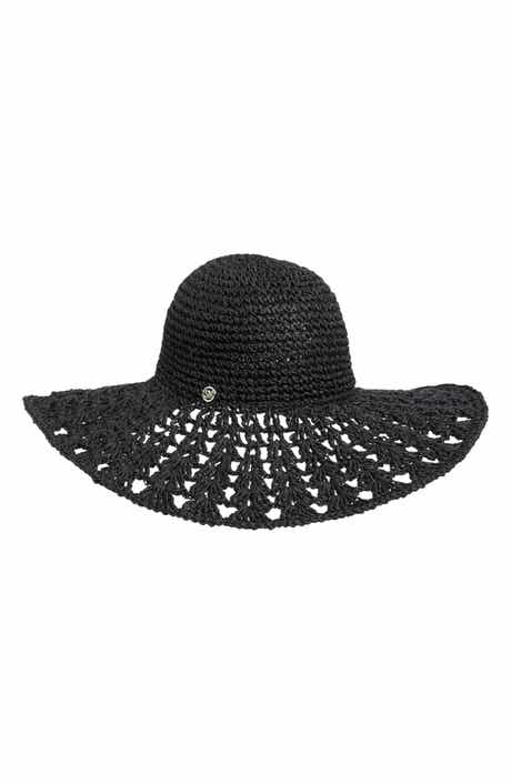 Steve Madden Textural Straw Crochet Floppy Hat