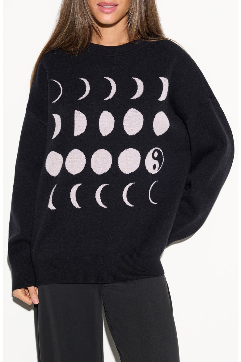 Autumn Equinox Banks Graphic Sweater, Main, color, BLACK