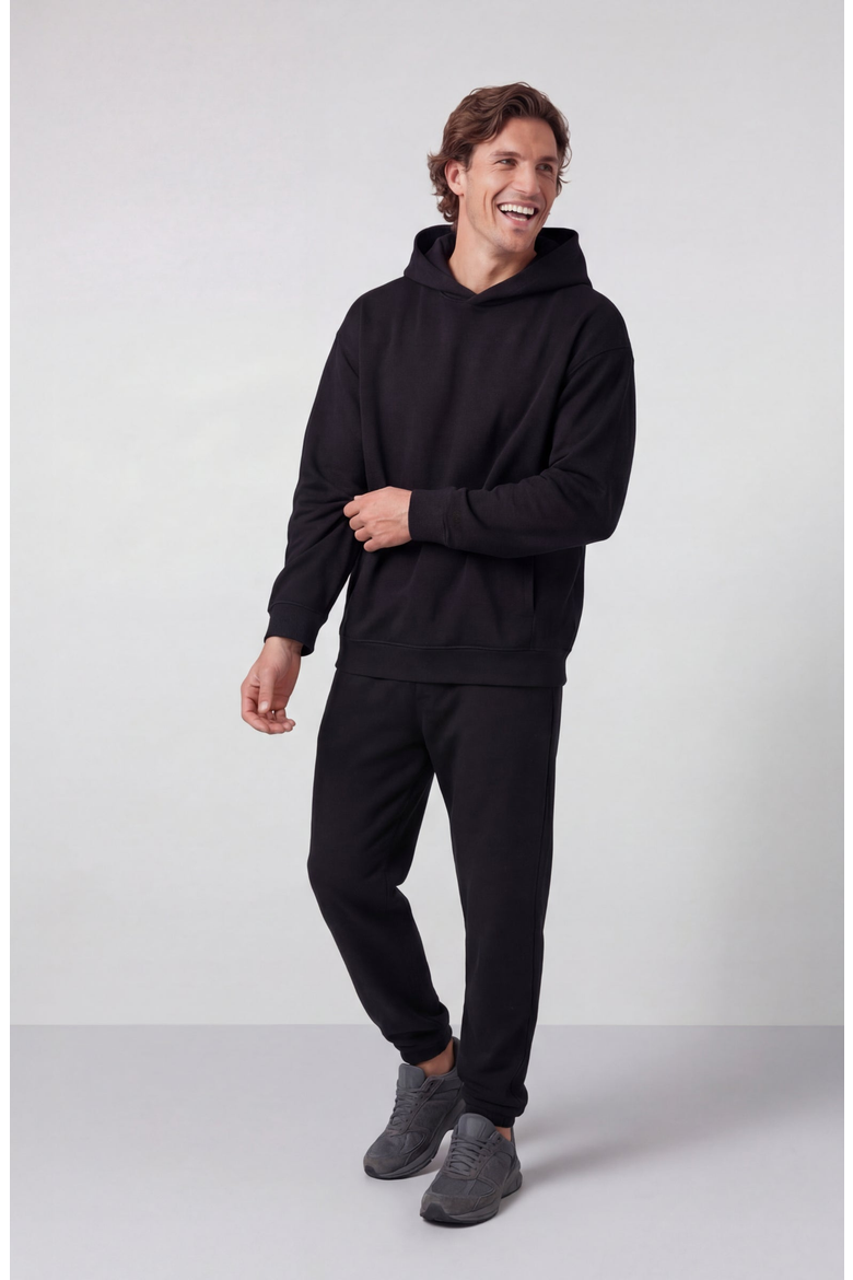 Sandwash Hoodie, Alternate, color, True Black