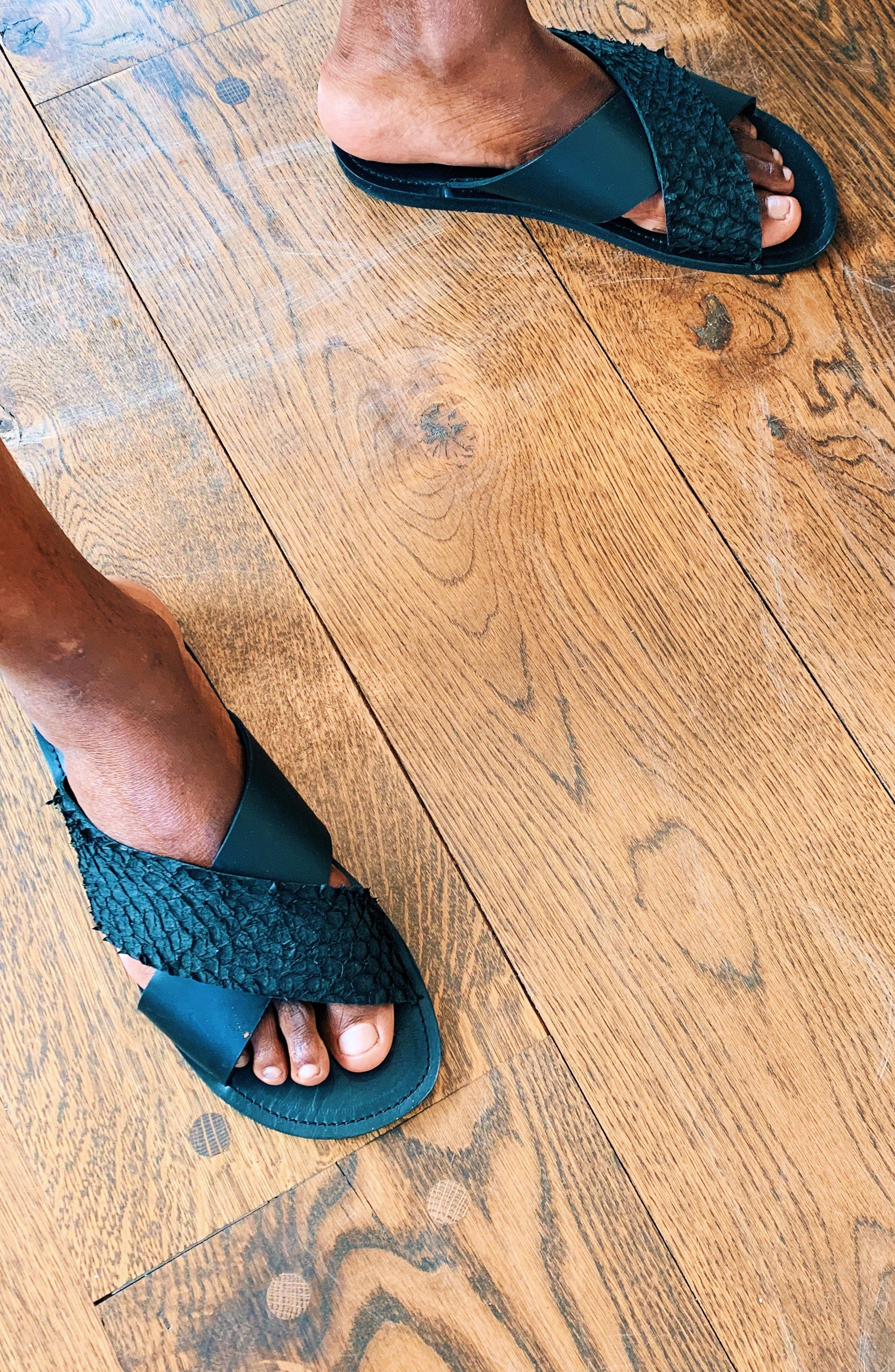 Pike Leather Sandal, Alternate, color, Black