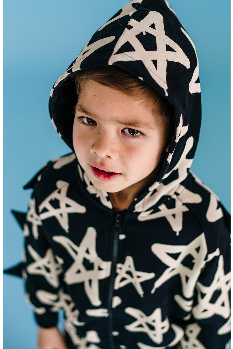 Kids' Graffiti Star Zip Hoodie, Alternate, color, GRAFFITI