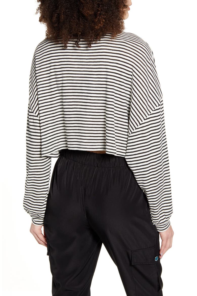 Gloria Crop Top, Alternate, color, BLACK CD STRIPES