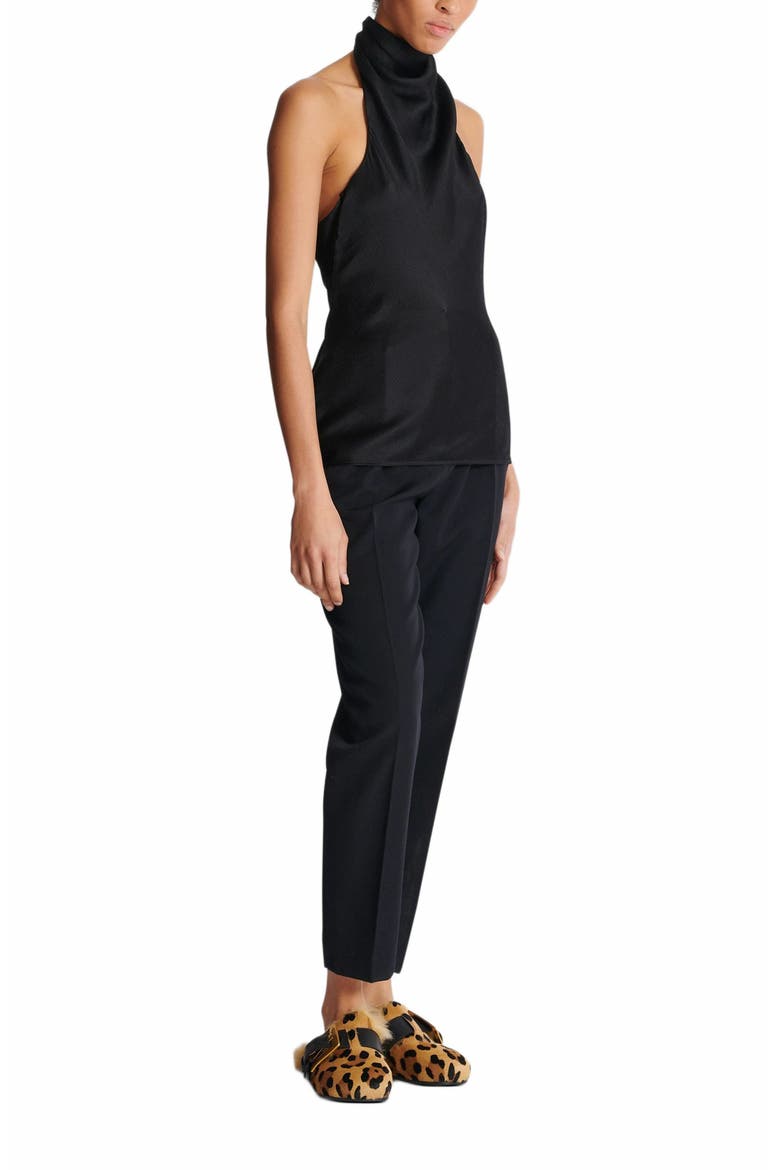 Backless Crepe Satin Top, Main, color, Black