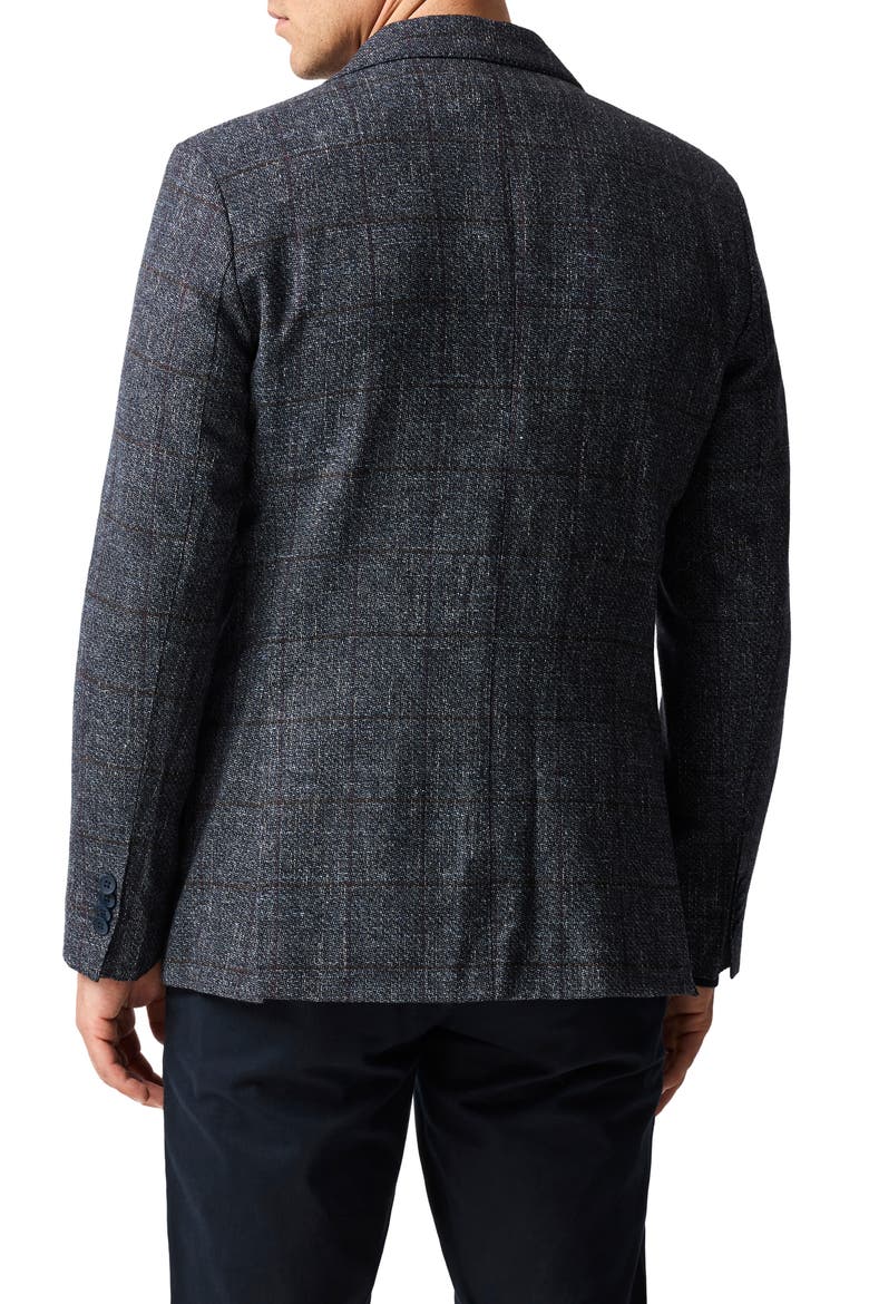 Selwyn Island Grey Windowpane Check Wool & Cotton Blend Sport Coat, Alternate, color, PEWTER