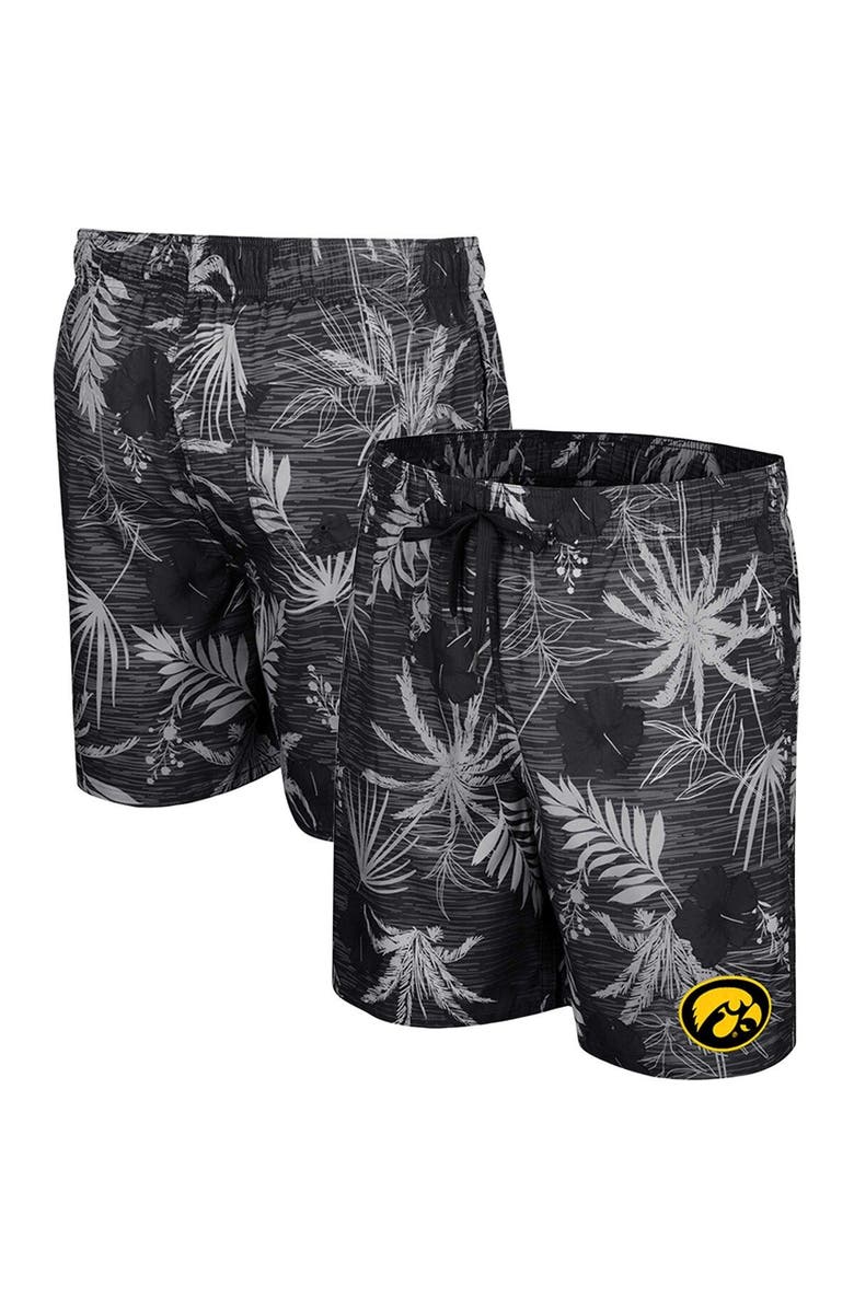 COLOSSEUM Men's Colosseum Black Iowa Hawkeyes What Else is New Swim Shorts, Main, color, 