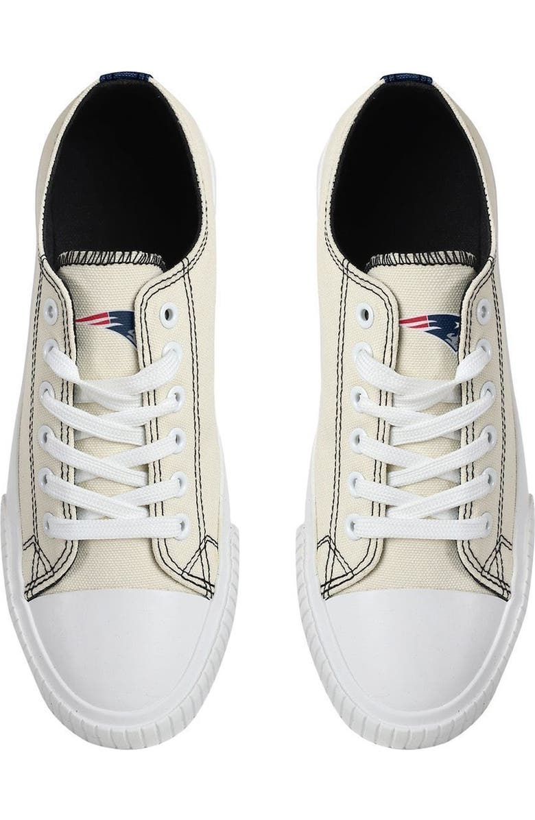 FOCO Women's FOCO Cream New England Patriots Low Top Canvas Shoes, Alternate, color,